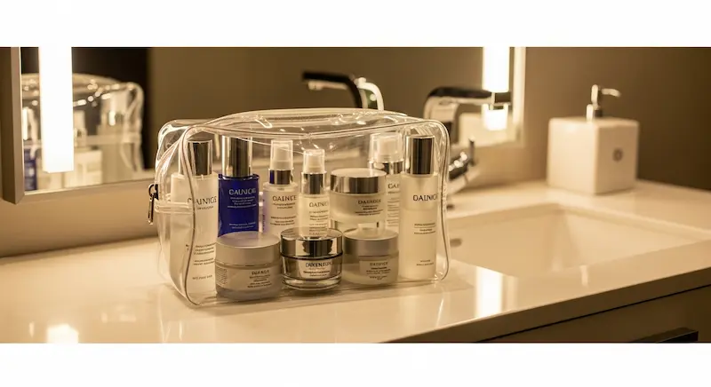 Clear cosmetic pouch design reference
